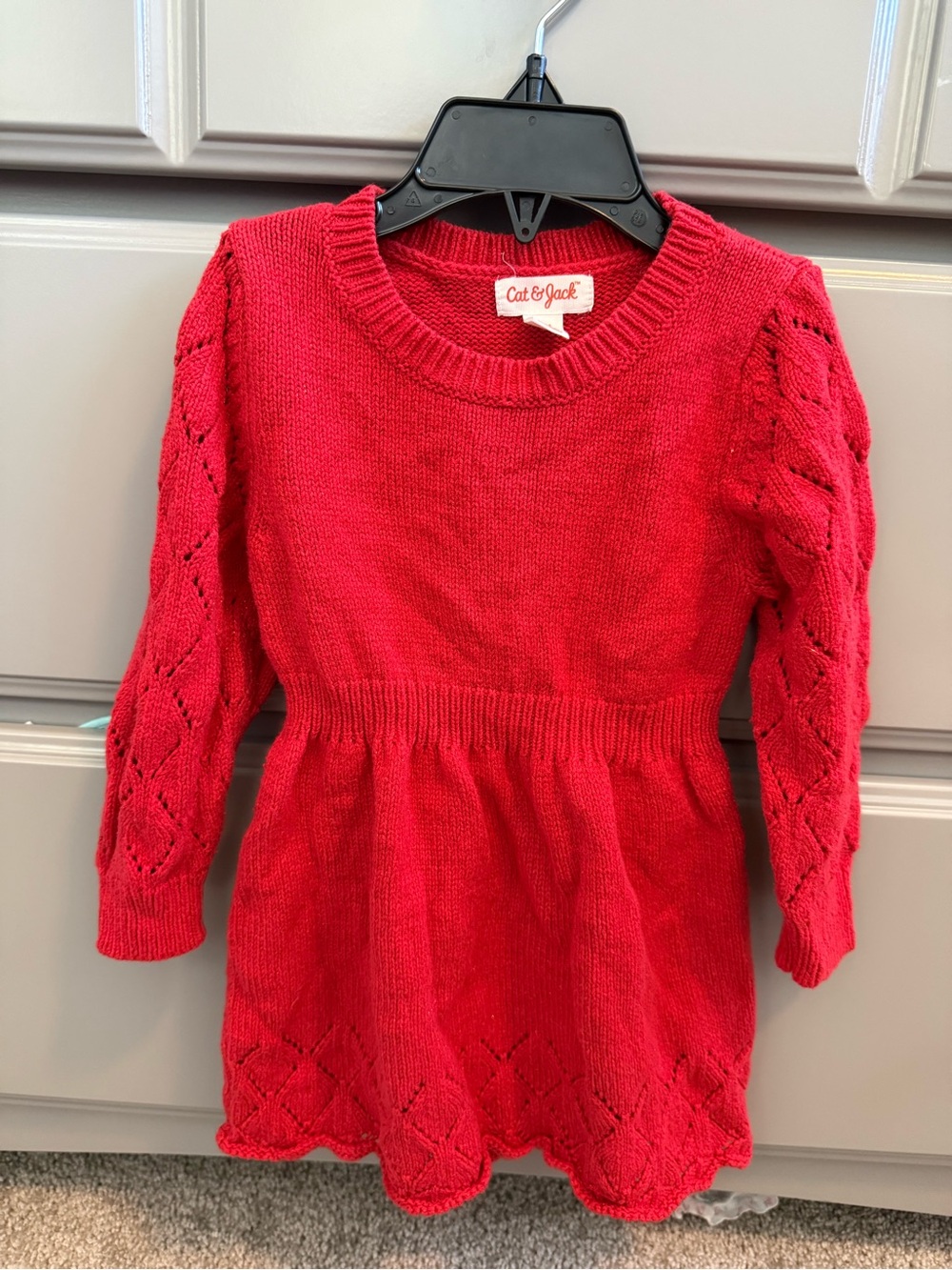 Cat & Jack Red Knit Sweater Dress
